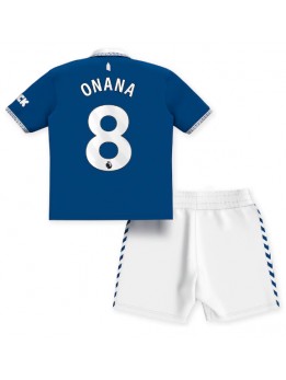 Everton Amadou Onana #8 Heimtrikotsatz für Kinder 2023-24 Kurzarm (+ Kurze Hosen)